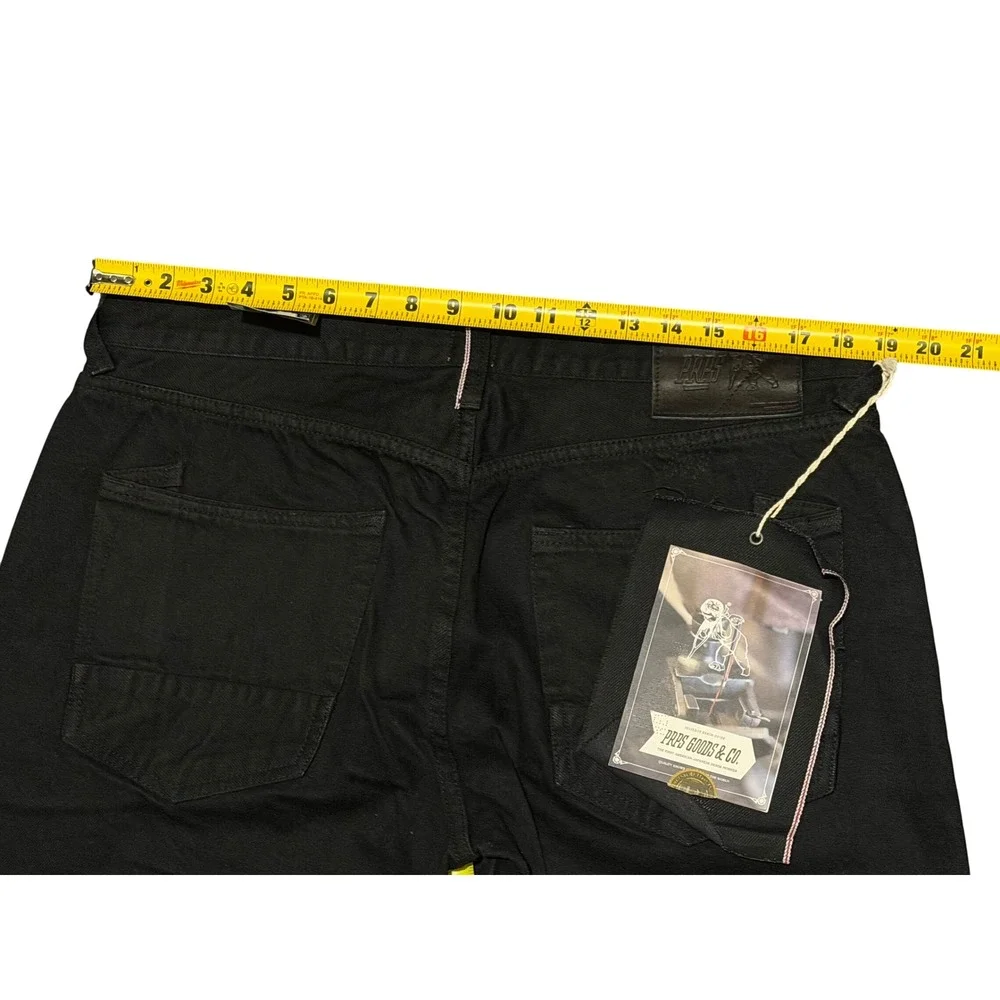 PRPS Goods & Co Demon Black Japanese Selvedge Denim Jeans Mens 38 Slim Straight